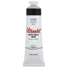 Utrecht Artists' Acrylic Paint - Carbon Black, 2 oz tube