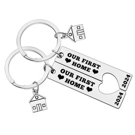 Xiahuyu Our First Home Keychains 2024 New Home Keychain Housewarming Gifts for New Homeowner New House Keychain Moving in Gifts First Home Gifts for Couples Friends Family
