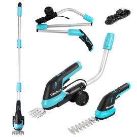DURATECH 3.6V Cordless 3-in-1 Grass Trimmer & Hedge Shears w/50" Pole USB Type-C