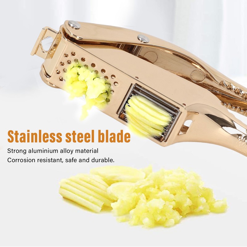 Garlic Press Gold Color Aluminium Alloy Dolphin Style Teeth Design