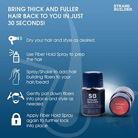 Strand Builder Hair Fibers for Thinning Hair and Hair Loss, Natural Keratin Hair Building Fibers, Undetectable Hair Thickener for Men or Women, 15g (Grey)