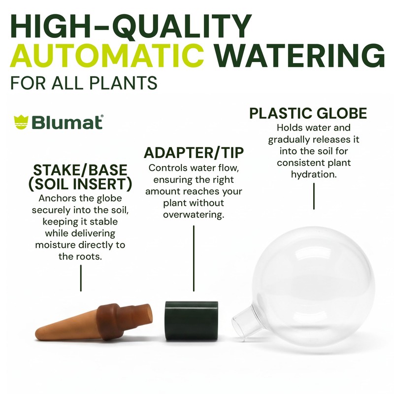 Blumat Clear Globe Single Pack - Automatic Watering Stake with