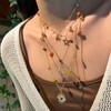 Layered Crystal Sun Necklace Boho Hippie Summer Beach Necklace Boho