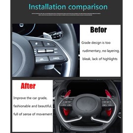 Great-luck Aluminum Steering Wheel Paddle Shifter Extensions Covers Interior Accessories 2Pcs/Set(Blue) for Tucson 2022 2023 Sonata 2020 2021 2022 Santa Cruz 2022 2023 Elantra 2021 2022 2023