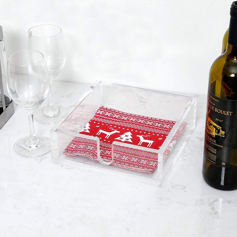 IEEK Acrylic Luncheon Napkin Holder,Decorative Napkin Tray for Dining Table
