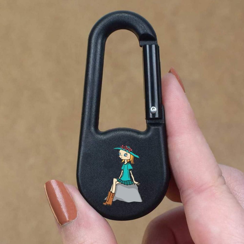 'Girl On A Rock' Compass Keyring (KC00034114)