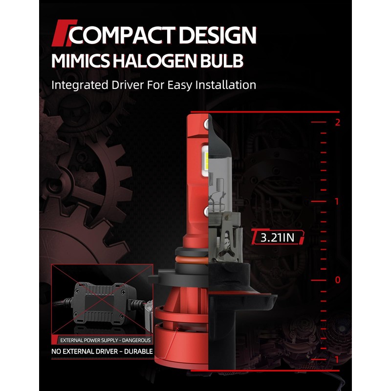 Torchbeam 9008 Fog Bulbs Combo, H13 Fog Light for ATVS,