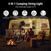 Camping String Lights 33ft 100LED, 4 in 1 Rechargeable 100LED