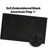 American 3ft x 5ft Embroidered Black American Flag - No