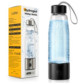 LOOHOI Hydrogen Water Bottle,Portable SPE/PEM Hydrogen Generator Cup 16oz,Rich Hydrogen Infused Water Maker for Health, Fitness,Gift for Home, Office & Travel(Black1)