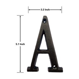 TripDock 5.1 Inch House Number-Metal Address Number For Door/Street/Mailbox/Home-Easy to Install/Black Brown (Letter A)