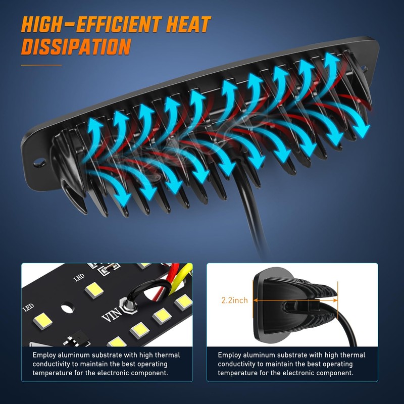 Nilight Flush Mount LED Pods 2PCS 6 Inch 60W LED