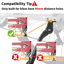 Sataway Bike Kickstand - Adjustable, Aluminum Alloy Strong Rear Mount Bicycle Kick Stand for 24-29 inch Electric & Mountain Adult Bike(40mm only)