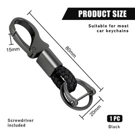 Bzzerumy Car Key Ring with Carabiner - Robust Car Key Ring for Car, Practical Keyring for Men and Women, Key Ring Number Plate
