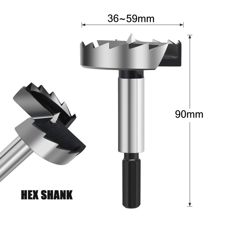 HSAWBIT 54mm Forstner Drill Bit for Woodworking, Forstner Bit Wood