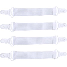 ZhangyiHot 4 Pcs white Bed Sheet Elastic Clip Strap Cover Holder for Making Non-slip Retaining Buckle Adjustable Bedding Accessories