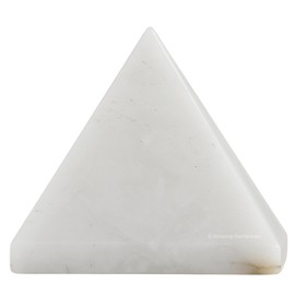 Snow Quartz Pyramid Crystal Healing Stones - 2" Great Pyramid Figurine of Natural Stone Pyramid for Meditation, Reiki, Chakra Balancing and Crystal Pyramids Grid