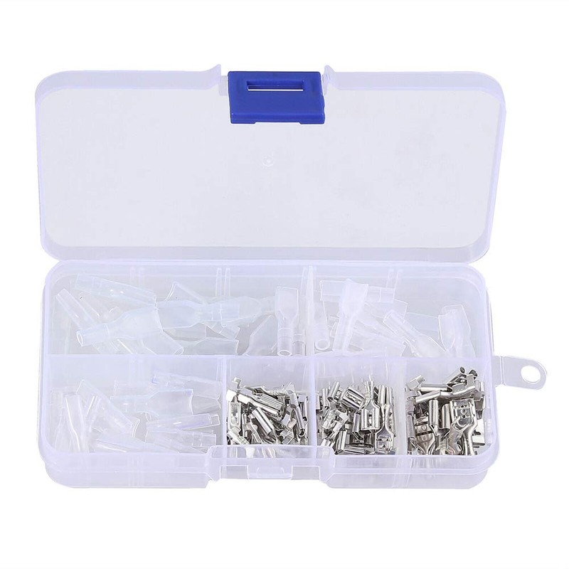 Gasea 120pcs Crimp Terminals Female Spade Connector Wire Terminal Kit