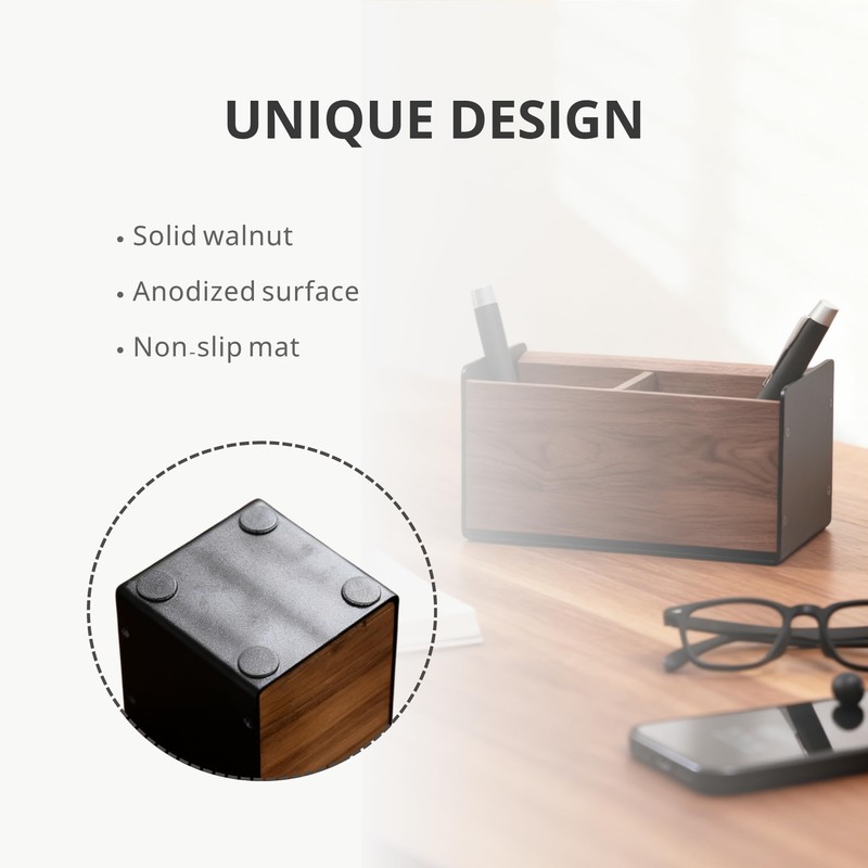 muso wood Wooden Pen Holder for Desk, Artisan Walnut &