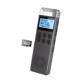 80 GB Voice Recorder, IC Recorder, Small, Recording, 3072 kbps, Automatic Recording, Long Time Recording, Up to 144 Hours of Continuous Use, Built-in Speaker, Built-in Stereo Microphone, One-Button