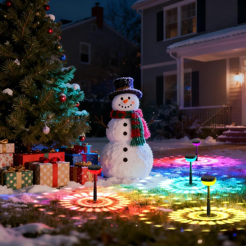 Ensenior Solar Pathway Lights IP65 Waterproof, RGB Color Changing &
