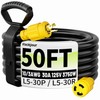 50FT L5-30P/L5-30R 30 Amp Generator Extension Cord, Twist Lock ETL