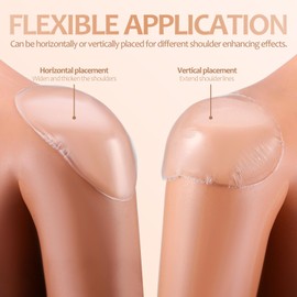 Healeved 4 Pairs Invisible Shoulder Pads Silicone Shoulder Pads Anti-Slip Shoulder Pads Reusable Shoulder Enhancer for Women Man