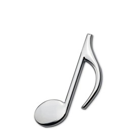 Music Logo Metal Car 3D Sticker Music Logo Emblem for Car Motorcycle Scratched Decorative Car Logo Side Tail Logo (Silver)