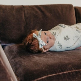 Large Premium Knit Baby Swaddle Receiving Blanket "Tatooine™" by Copper Pearl