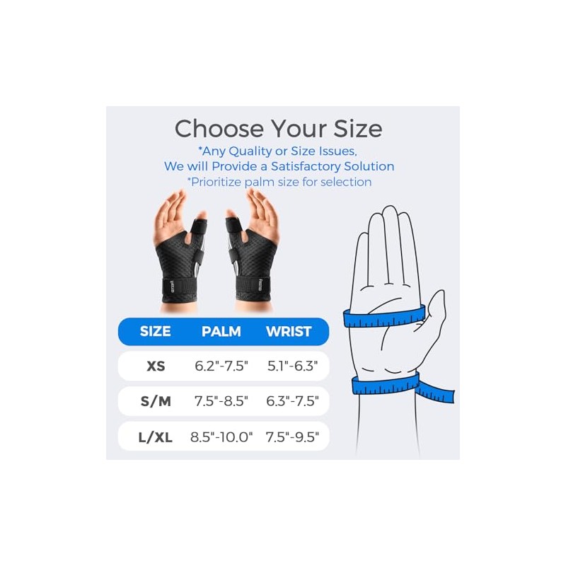 FREETOO Ergonomical Thumb Support Right or Left Hand.Thumb Spica Splint