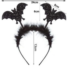 Hatstar Bat Ears Headband with Bats Vampire Hair Band Hair Accessories for Children, Men and Women Headpiece Accessory for Carnival Fancy Dress Costume Party