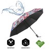 Glamflapin White Floral Umbrellas for Women, Anti-UV Protection Automatic Folding
