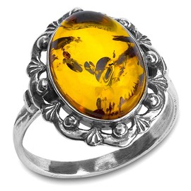 Ian and Valeri Co. Amber Sterling Silver Classic Ring