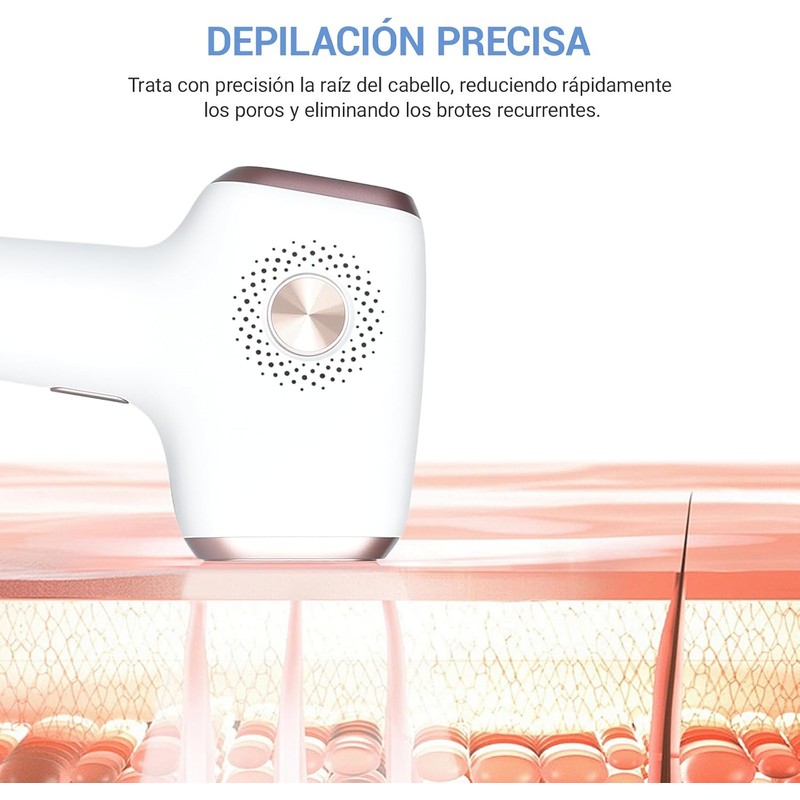 Depilación Láser IPL con Enfriamiento y 9 Niveles, 999,999 Destellos