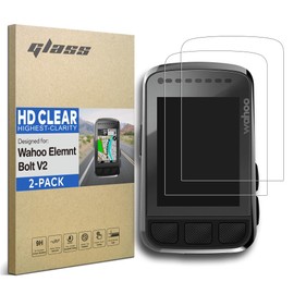 INNOSURE [2-PACK] Updated Premium Tempered Glass Screen Protector designed for Wahoo Elemnt Bolt V2 (2.0) GPS Bike Computer 2.2 Inch Touchscreen 9H Anti Scratch (HD Clear)