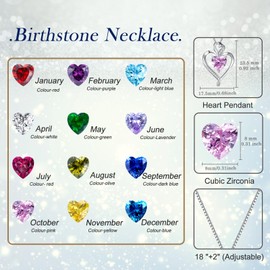 Heart Necklaces for Women 925 Sterling Silver Pendant Necklace Rose Gold Plated White Gold/14K Gold Plated Love Necklace for Her Girlfriend Wife Valentines Day Birthday Women Jewelry 18"+2", middle