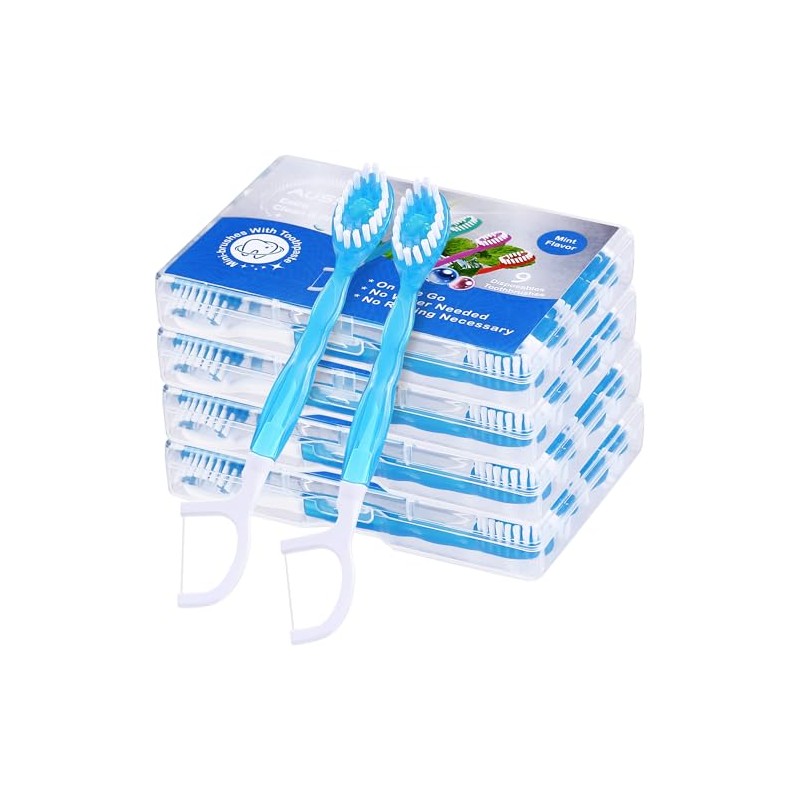 36 Pack Mini Disposable Toothbrushes – 5-in-1 Prepasted Travel Toothbrush