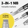 SRUOLOC 3 Jumbo Permanent Markers Silver, 15mm Thick Wide Tip,