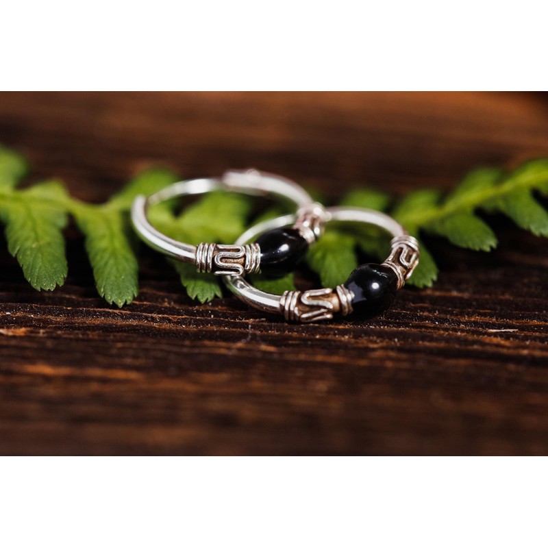WINDALF Ronya Bohemian Hoop Earrings 14 mm Gothic Jewellery with