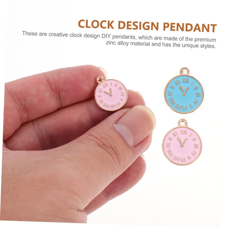jojofuny 20Pcs Creative Clock Design DIY Jewelry Accessories Cute Pendant