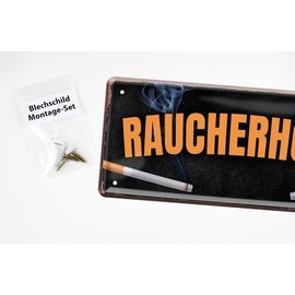 Rauchhöhle Sign - Warning Sign - Decorative Tin Sign for Smoking Room Smoking Room Smoking Lounge Fumoir - Gift Idea for Smokers Smoker - 28 x 12 cm