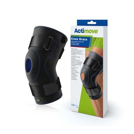 Actimove Sports Edition Knee Brace Adjustable Horseshoe, Simple Hinges, Condyle Pads | Left & Right Compatible Knee Support for Meniscus Tear, Pain, ACL, MCL, Injury Recovery | Men & Women, Black, X-Large