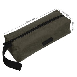 Buachois Small Tool Bag,9.8 x 2.8 x 3.3 in Small Canvas Zipper Bags Portable Tool Bag Multi-Purpose Tool Pouch Tote Bags Storage Organizer for Electrician Supplies Green