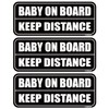 GEEKBEAR Baby on Board Car Magnet (3 Pack) - Rectangular