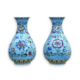 GDSZJLJ Set of Two Handmade Chinese Blue and White Porcelain Wall Vases,Chinoiserie Ceramic Wall Hanging Vases for Flowers, Mounted Vase for Home Décor,Living Room,and Indoor Ceramic Decor