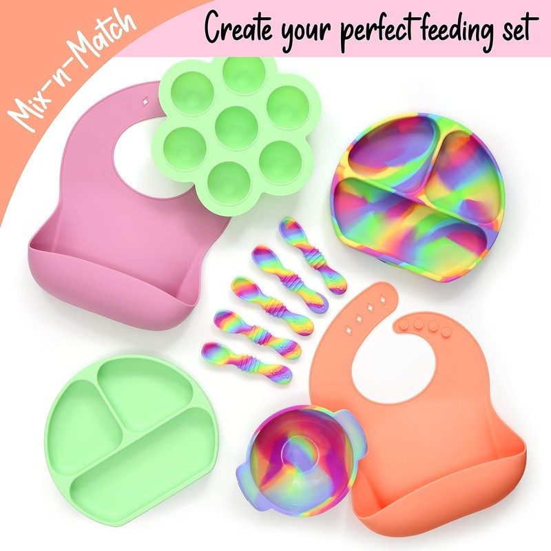 PrimaStella - Juego de cucharas masticables de silicona para bebés