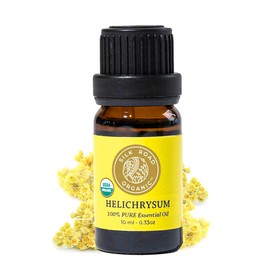 Silk Road Organic Helichrysum Italicum Essential Oil, 100% Pure Undiluted USDA Certified Aromatherapy for Skin Vitality & Anti-Aging - 10 ml Euro Dropper - Always Pure, Always Organic