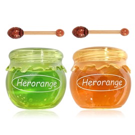 Pakivs 2 x Moisturising Lip Oil with Spoon Honey Lip Balm Glossy Moisturising Lip Mask Moisturising and Preventive Dry, Daily Lip Care