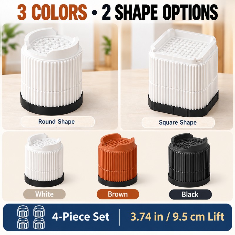 Furniture Risers for Bed & Sofa – 3.74 Inch Lift
