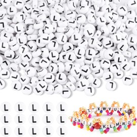 Yholin Letter Beads, Letter L Beads for Friendship Bracelets Making Kit, DIY Jewelry Making Supplies Alphabet Beads, 1500pcs